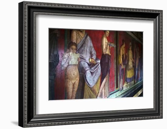 The Baccantis in the Triclinium in the Villa Dei Misteri, Pompeii, Campania, Italy-Oliviero Olivieri-Framed Photographic Print