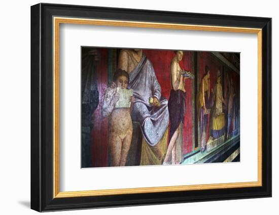 The Baccantis in the Triclinium in the Villa Dei Misteri, Pompeii, Campania, Italy-Oliviero Olivieri-Framed Photographic Print