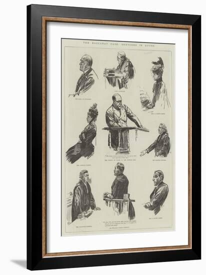 The Baccarat Case, Sketches in Court-William Douglas Almond-Framed Giclee Print