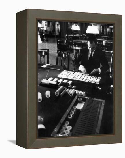 The Baccarat Table of the Monte Carlo Casino-Sergio del Grande-Framed Premier Image Canvas