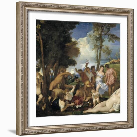 The Bacchanal of the Andrians, 1523-1526-Titian (Tiziano Vecelli)-Framed Giclee Print