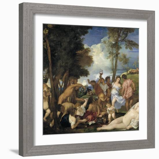 The Bacchanal of the Andrians, 1523-1526-Titian (Tiziano Vecelli)-Framed Giclee Print