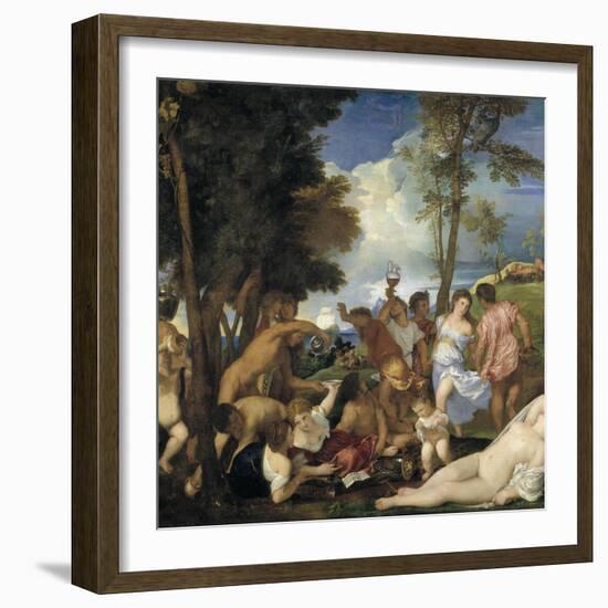 The Bacchanal of the Andrians, 1523-1526-Titian (Tiziano Vecelli)-Framed Giclee Print