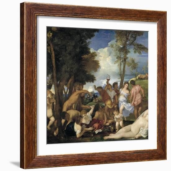 The Bacchanal of the Andrians, 1523-1526-Titian (Tiziano Vecelli)-Framed Giclee Print