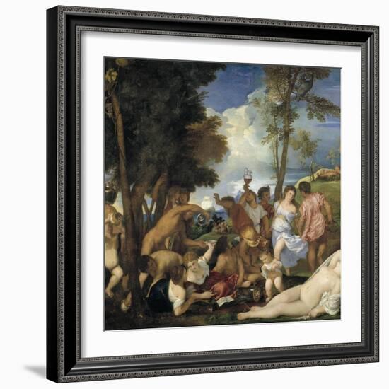 The Bacchanal of the Andrians, 1523-1526-Titian (Tiziano Vecelli)-Framed Giclee Print