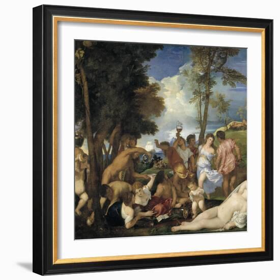 The Bacchanal of the Andrians, 1523-1526-Titian (Tiziano Vecelli)-Framed Giclee Print