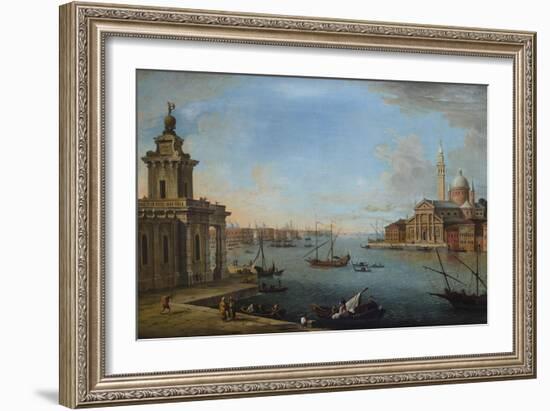 The Bacino Di San Marco, Venice, Looking East, with the Church of San Giorgio Maggiore, and the…-Antonio Joli-Framed Giclee Print