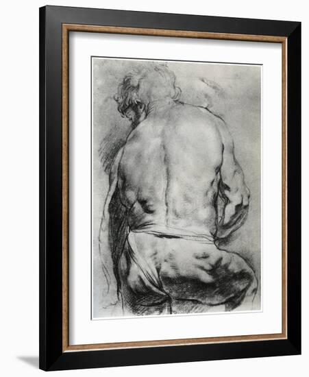 The Back of a Nude Man, C1610-Peter Paul Rubens-Framed Giclee Print