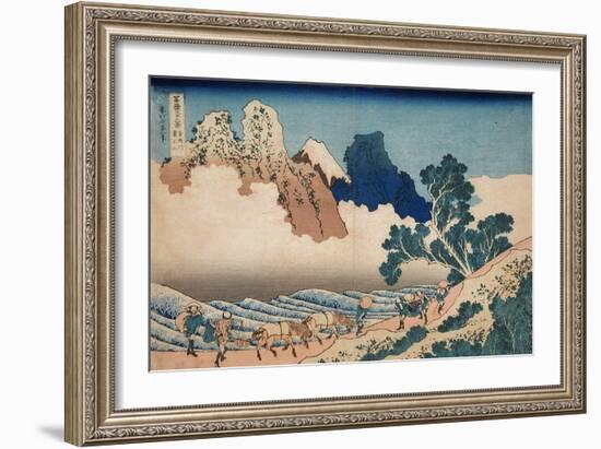 The back of the Fuji from the Minobu river, c.1830-Katsushika Hokusai-Framed Giclee Print