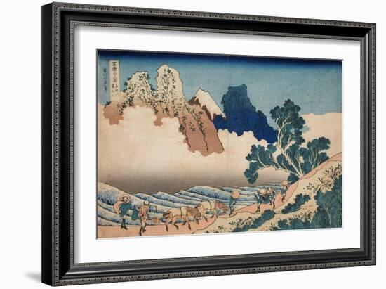 The back of the Fuji from the Minobu river, c.1830-Katsushika Hokusai-Framed Giclee Print