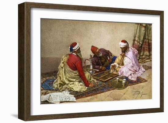 The Backgammon Players-Giulio Rosati-Framed Giclee Print