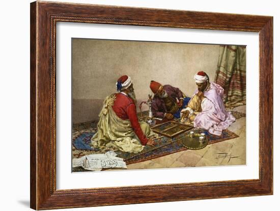 The Backgammon Players-Giulio Rosati-Framed Giclee Print