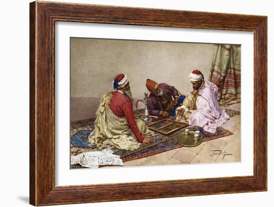 The Backgammon Players-Giulio Rosati-Framed Giclee Print