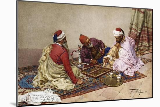 The Backgammon Players-Giulio Rosati-Mounted Giclee Print