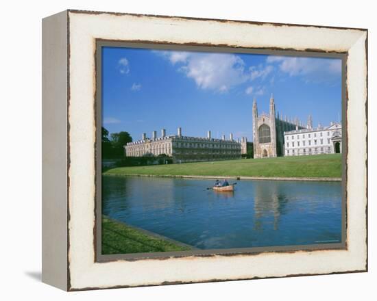 The Backs of the River Cam and Kings College Chapel, Cambridge, Cambridgeshire, England, UK-Ruth Tomlinson-Framed Premier Image Canvas