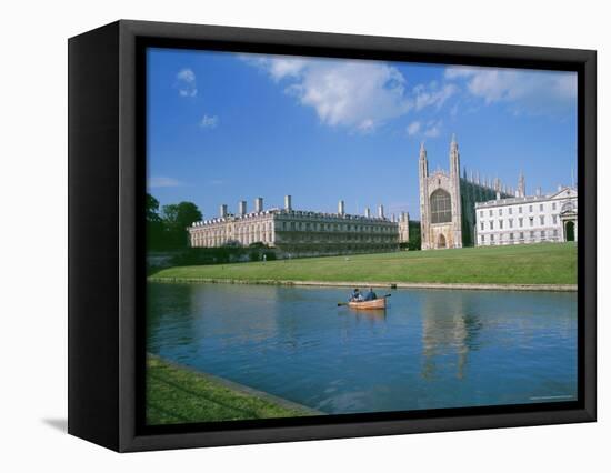 The Backs of the River Cam and Kings College Chapel, Cambridge, Cambridgeshire, England, UK-Ruth Tomlinson-Framed Premier Image Canvas