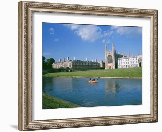 The Backs of the River Cam and Kings College Chapel, Cambridge, Cambridgeshire, England, UK-Ruth Tomlinson-Framed Photographic Print