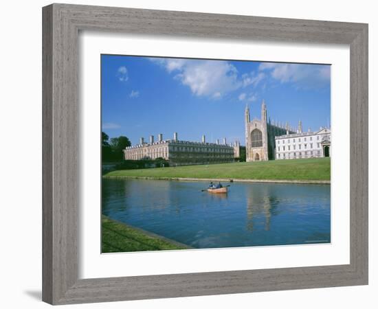 The Backs of the River Cam and Kings College Chapel, Cambridge, Cambridgeshire, England, UK-Ruth Tomlinson-Framed Photographic Print