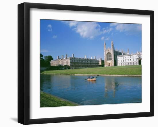 The Backs of the River Cam and Kings College Chapel, Cambridge, Cambridgeshire, England, UK-Ruth Tomlinson-Framed Photographic Print