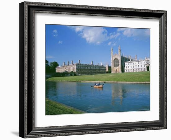 The Backs of the River Cam and Kings College Chapel, Cambridge, Cambridgeshire, England, UK-Ruth Tomlinson-Framed Photographic Print