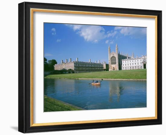 The Backs of the River Cam and Kings College Chapel, Cambridge, Cambridgeshire, England, UK-Ruth Tomlinson-Framed Photographic Print