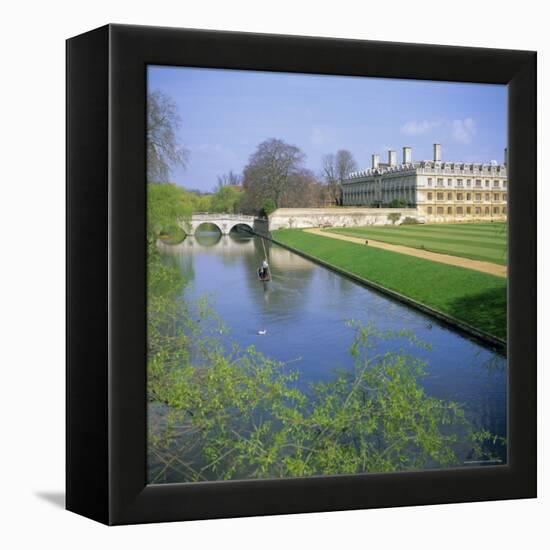 The Backs, River Cam, Clare College, Cambridge, Cambridgeshire, England, UK-Geoff Renner-Framed Premier Image Canvas