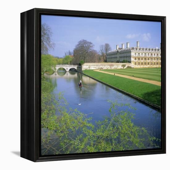 The Backs, River Cam, Clare College, Cambridge, Cambridgeshire, England, UK-Geoff Renner-Framed Premier Image Canvas