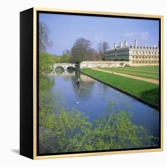 The Backs, River Cam, Clare College, Cambridge, Cambridgeshire, England, UK-Geoff Renner-Framed Premier Image Canvas