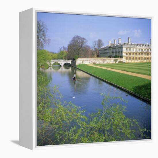 The Backs, River Cam, Clare College, Cambridge, Cambridgeshire, England, UK-Geoff Renner-Framed Premier Image Canvas