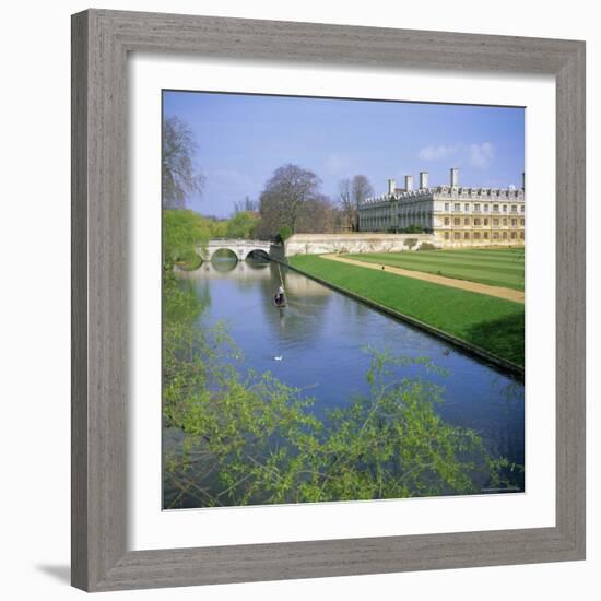 The Backs, River Cam, Clare College, Cambridge, Cambridgeshire, England, UK-Geoff Renner-Framed Photographic Print