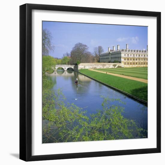 The Backs, River Cam, Clare College, Cambridge, Cambridgeshire, England, UK-Geoff Renner-Framed Photographic Print