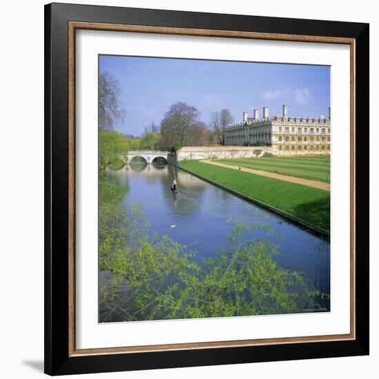 The Backs, River Cam, Clare College, Cambridge, Cambridgeshire, England, UK-Geoff Renner-Framed Photographic Print