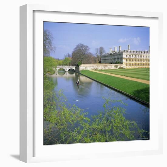 The Backs, River Cam, Clare College, Cambridge, Cambridgeshire, England, UK-Geoff Renner-Framed Photographic Print