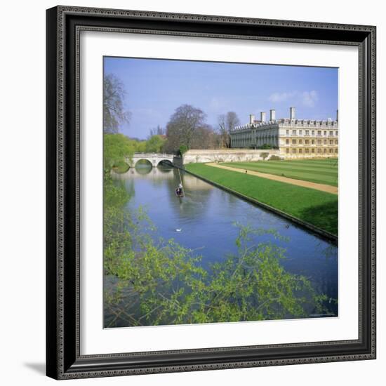 The Backs, River Cam, Clare College, Cambridge, Cambridgeshire, England, UK-Geoff Renner-Framed Photographic Print