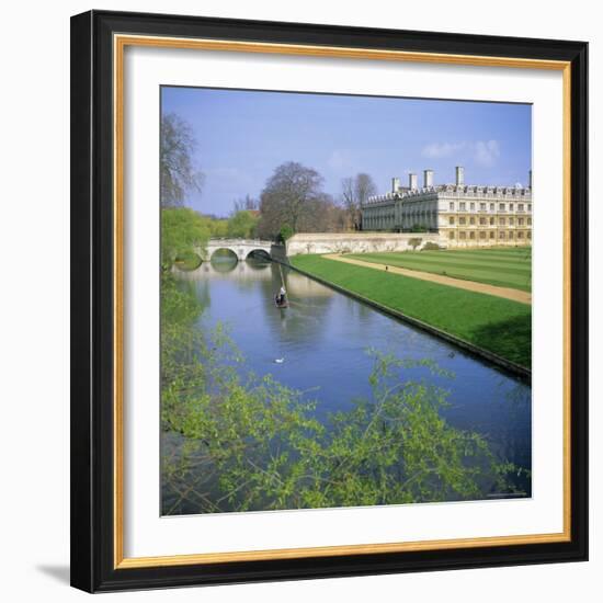 The Backs, River Cam, Clare College, Cambridge, Cambridgeshire, England, UK-Geoff Renner-Framed Photographic Print