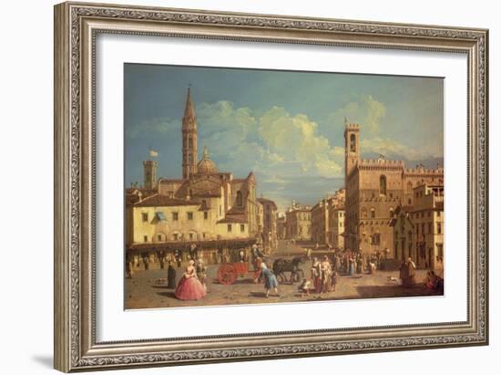 The Badia Fiorentina and the Palazzo Del Podesta in Piazza di San Firenze, circa 1754-Giuseppe Zocchi-Framed Giclee Print