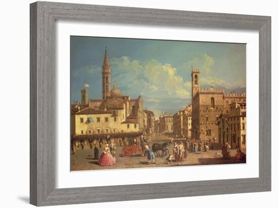 The Badia Fiorentina and the Palazzo Del Podesta in Piazza di San Firenze, circa 1754-Giuseppe Zocchi-Framed Giclee Print