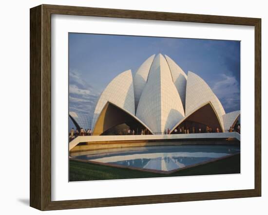 The Bahai Lotus Flower Temple, Built in 1980, Centre of the Bahai Faith, Delhi, India-Christopher Rennie-Framed Photographic Print