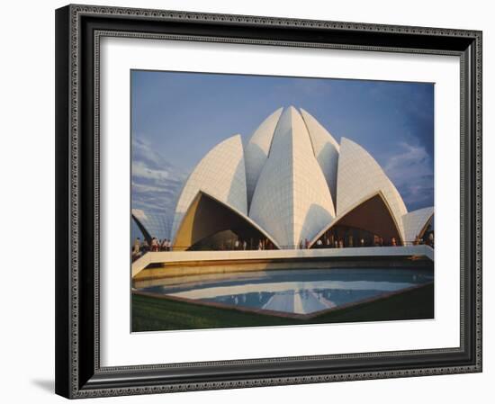 The Bahai Lotus Flower Temple, Built in 1980, Centre of the Bahai Faith, Delhi, India-Christopher Rennie-Framed Photographic Print