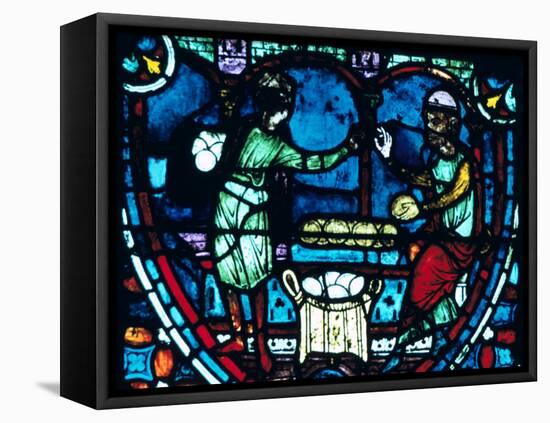 The Bakers, Stained Glass, Chartres Cathedral, France, 1194-1260-null-Framed Premier Image Canvas