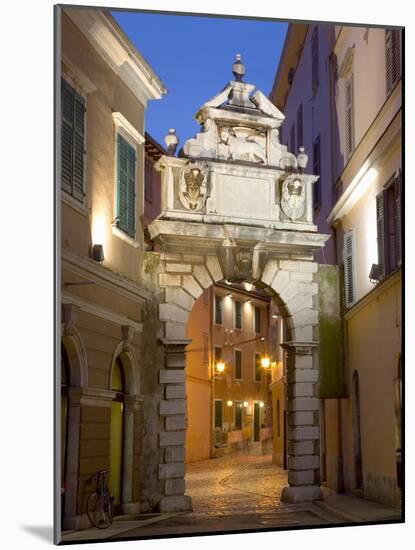 The Balbi Arch and Pedestrianized Grisia Illuminated at Dusk, Rovinj (Rovigno), Istria, Croatia-Ruth Tomlinson-Mounted Photographic Print