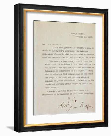 The Balfour Declaration-null-Framed Giclee Print