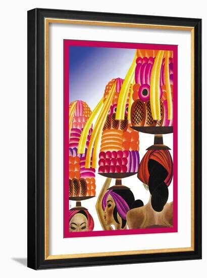 The Balinese Go Templewards-Frank Mcintosh-Framed Art Print