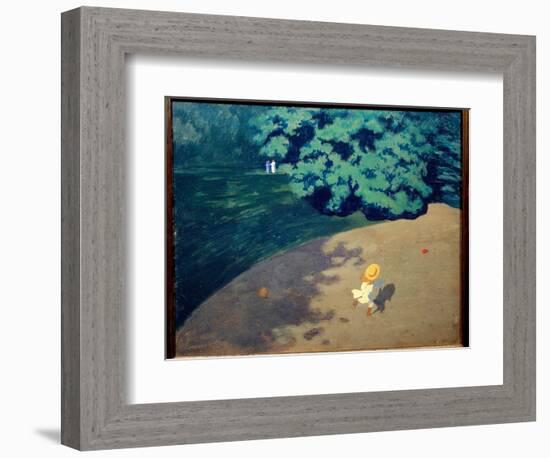 The Ball or Corner Park with Child Playing Ball Painting by Felix Vallotton (1865-1925) 1899 Sun. 0-Felix Edouard Vallotton-Framed Giclee Print