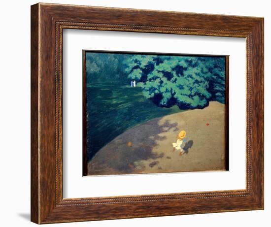 The Ball or Corner Park with Child Playing Ball Painting by Felix Vallotton (1865-1925) 1899 Sun. 0-Felix Edouard Vallotton-Framed Giclee Print