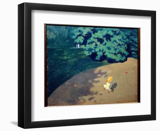 The Ball or Corner Park with Child Playing Ball Painting by Felix Vallotton (1865-1925) 1899 Sun. 0-Felix Edouard Vallotton-Framed Giclee Print