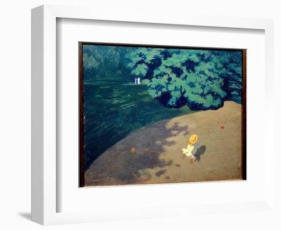 The Ball or Corner Park with Child Playing Ball Painting by Felix Vallotton (1865-1925) 1899 Sun. 0-Felix Edouard Vallotton-Framed Giclee Print