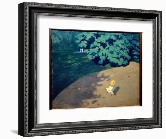 The Ball or Corner Park with Child Playing Ball Painting by Felix Vallotton (1865-1925) 1899 Sun. 0-Felix Edouard Vallotton-Framed Giclee Print