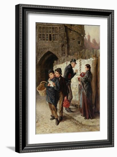 The Ballad Seller, the Black Gate, 1884-Ralph Hedley-Framed Giclee Print