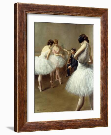 The Ballet Lesson, 1914 (Oil on Canvas)-Pierre Carrier-belleuse-Framed Giclee Print